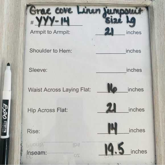 Grae Cove NWT 100% Linen Mustard Yellow Belted Cropped Jumpsuit Size L - Picture 10 of 11